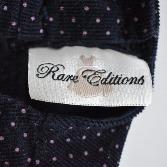 Rare Editions Corduroy Floral Polka Dot Ballet Jumper Dress 6 Months - Picture 10 of 11